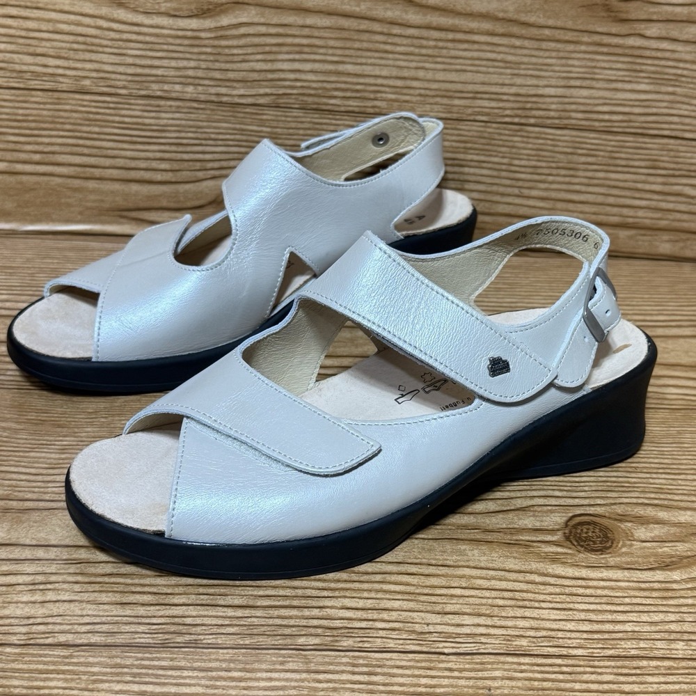 Finn Comfort Shoes Jersey Women US 7 Leather Criss Cross Slingback Sandals 4.5UK